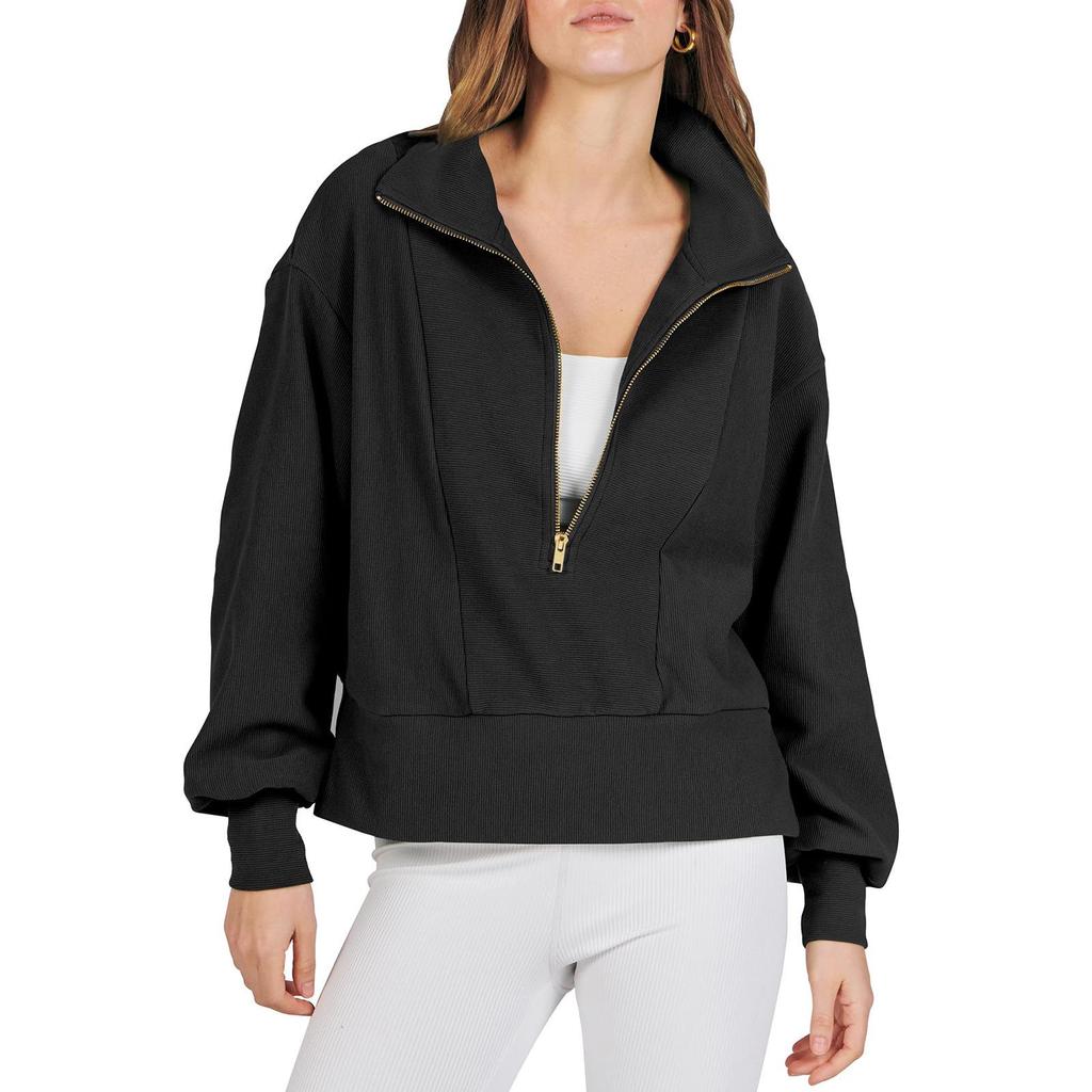 2025 Spring/Autumn Women's Casual Half-Zip Pullover Hoodie