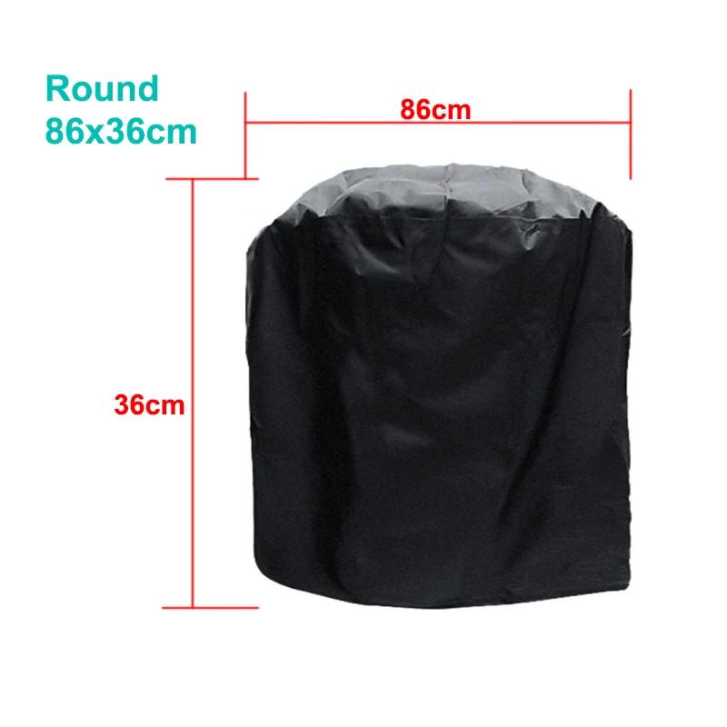 BBQ Cover Outdoor Dust Waterproof Weber Heavy Duty Grill Cover Rain Protective Outdoor Barbecue Cover Round Bbq Grill Black