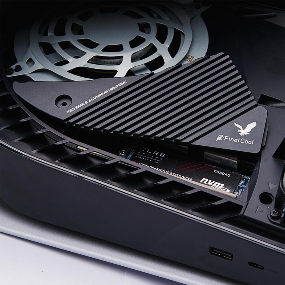 For PS5 M.2 NVME 2280 SSD Heatsink with Silicone Thermal Pad SSD Heatsink Radiator Magnesium Aluminum Alloy Hard Disk Heat Sink