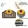 Decorative Wood Entrance Sign Fall Wooden Farmhouse for Front Door, Rustic Sunflower Welcome Sign, Autumn Harvest Decor Thanksgiving Hanging