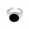 Adjustable Open Ring Men Women Minimalist Geometric Round Resin Inlay Copper Band Vintage Chic Fashion Jewelry