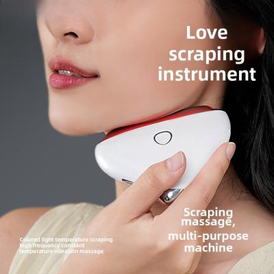 New Electric Scraping Instrument, Face Lift Beauty Instrument EMS Color Light Heating Scraping Board Massage Introduction Neck Beauty Instrument