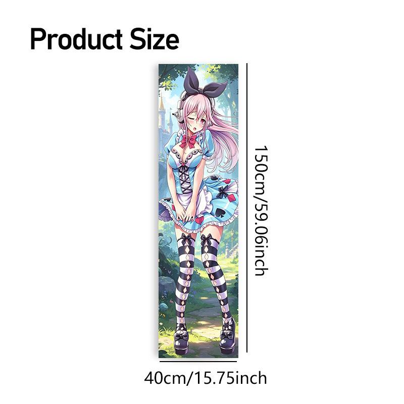 Pink Hair Maid Anime Girl Long Tapestry Cherry Blossom Balcony Wall Hanging For Bedroom Dorm Aesthetic Decor Multiple Sizes