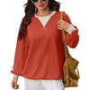 Women Loose Color Block Crew Neck Long Sleeve Casual Pullover Sweatshirt