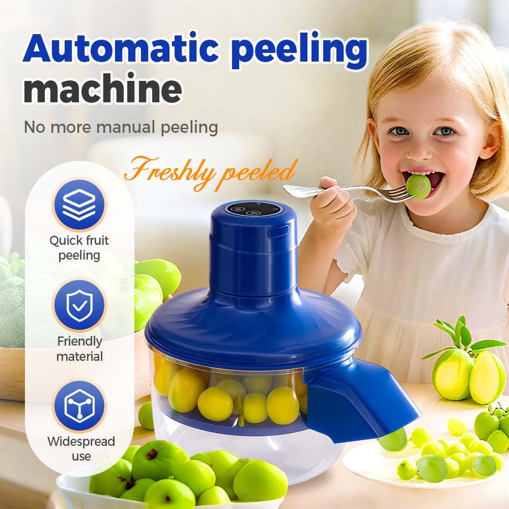 Automatic Electric Grape Peeler Machine - For Effortless Hands-Free Skin Removal for Berries and Fruits, Fruit Preparation Tool