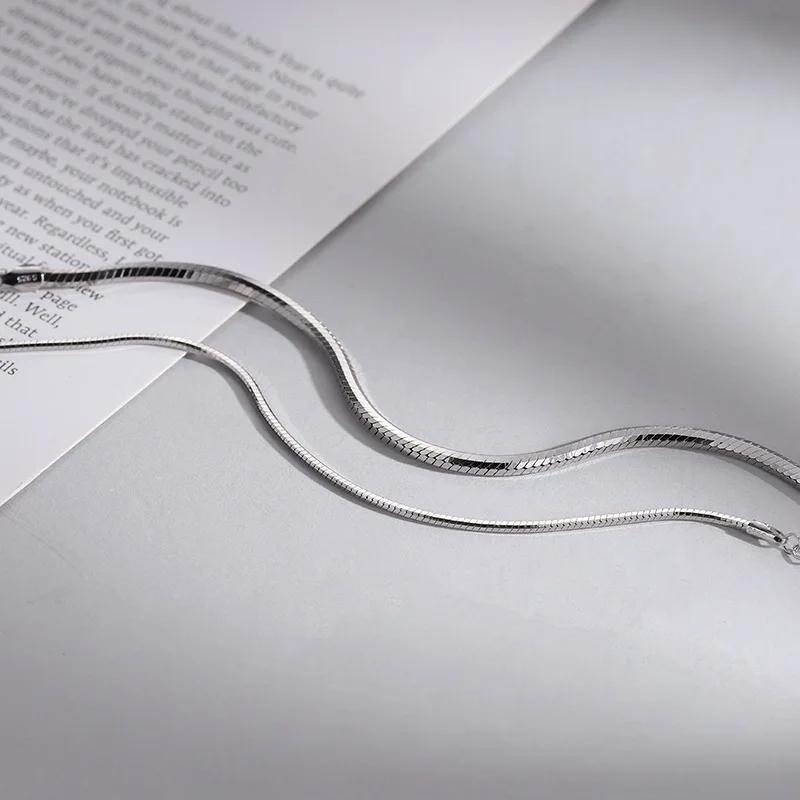 Classic Couple Bracelet for Men Women Valentine's Day Gift Fashion Snake Bone Bracelet Silver Color Stainless Steel Jewelry