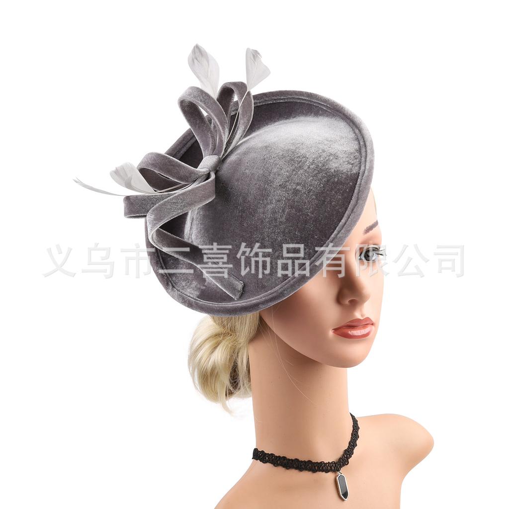 New Hot-selling European and American Exaggerated Top Hat Party Dance Christmas Headgear Velvet Dress Hair Accessories Head Flower