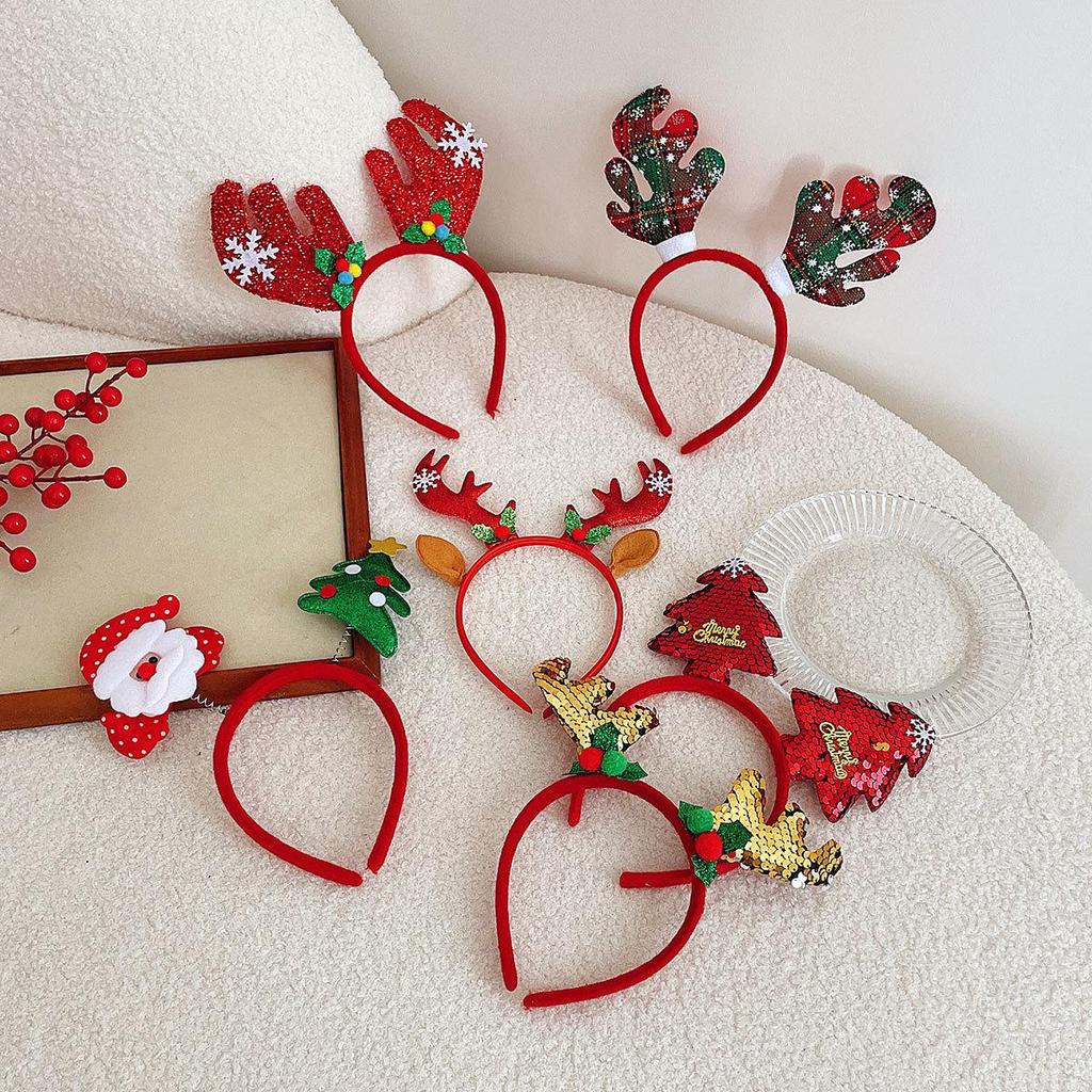 Individually Packaged Cartoon Christmas Headbands: Festive Decorations and Party Gifts with Antlers.