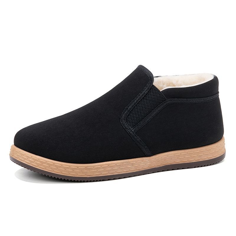 Winter cotton shoes men's thickened sheep wool shoes middle help warm non-slip one-pedal velvet cotton boots