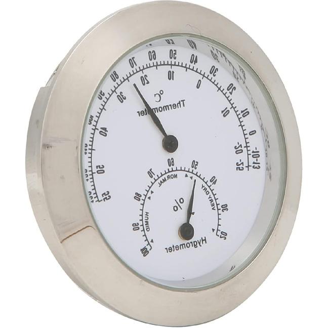 

Guitar Case Thermometer Hygrometer, Portable Compact Round Thermometer Hygrometer Humidity Temperature Meter for Violin Guitar Case Instrument Care серебряный
