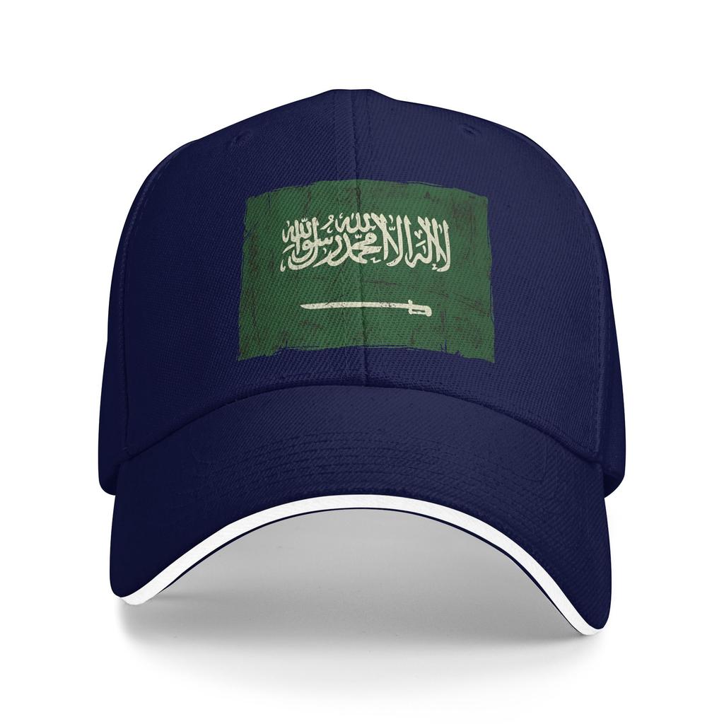 Vintage Saudi-Arabien Flagge Lässige Baseballkappe Jagd Camping Trucker-Hut Sommer Sonnenschutz Baseballkappen