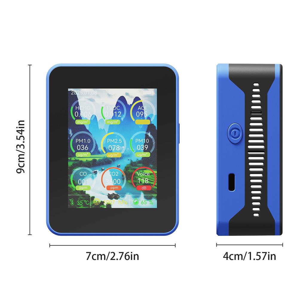 Air Quality Monitor 15IN1 Indoor Temperature and Humidity Detector Multi Function Tester Sensor Technology CO2 CO