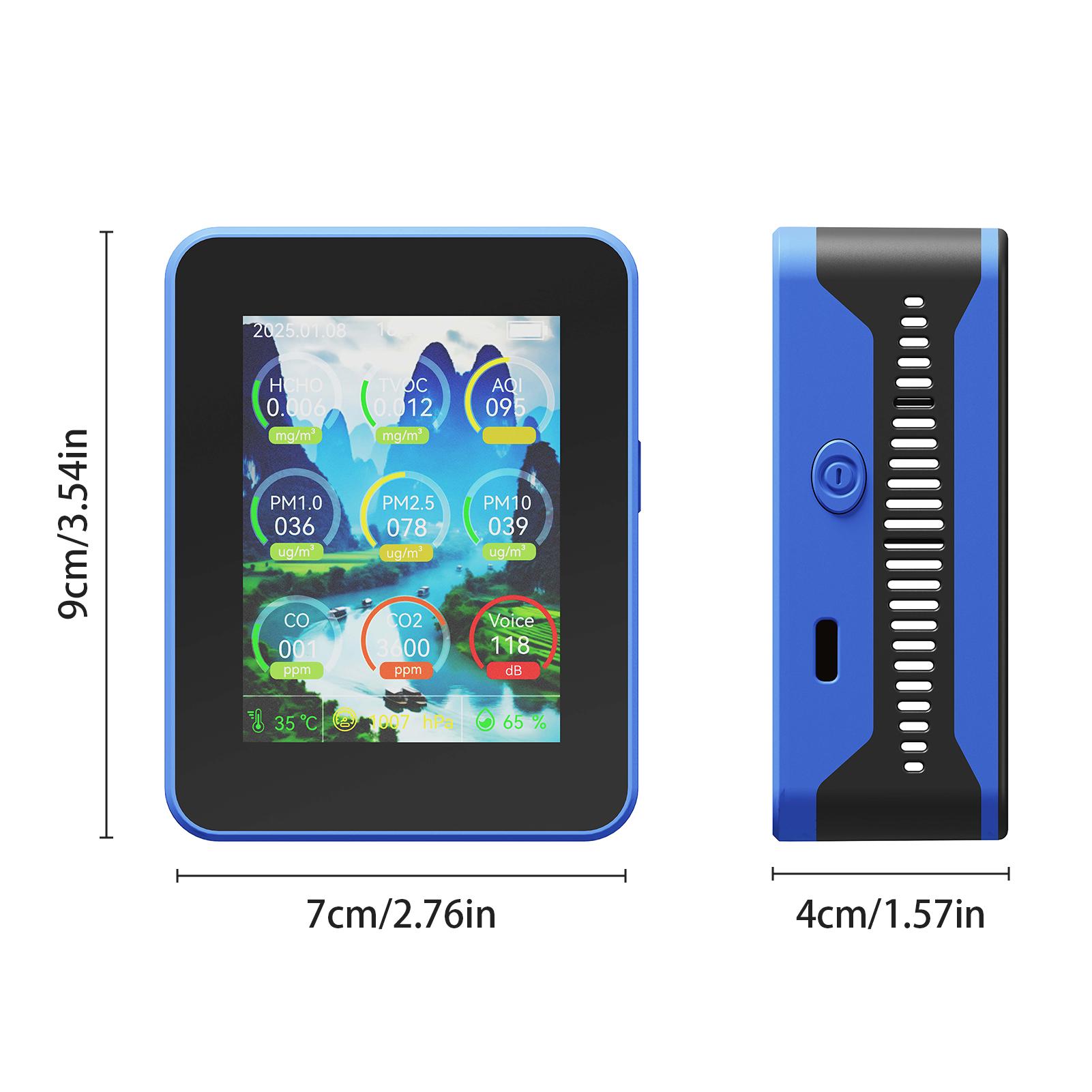 

Air Quality Monitor 15IN1 Indoor Temperature and Humidity Detector Multi function Tester Sensor Technology CO2 CO