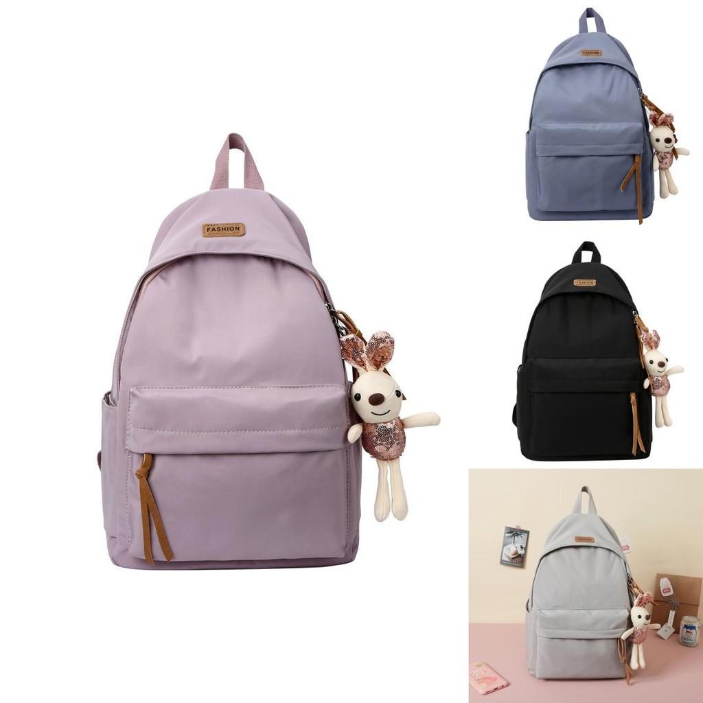 Casual Nylon Student Backpack With Pouch For High School And College Students