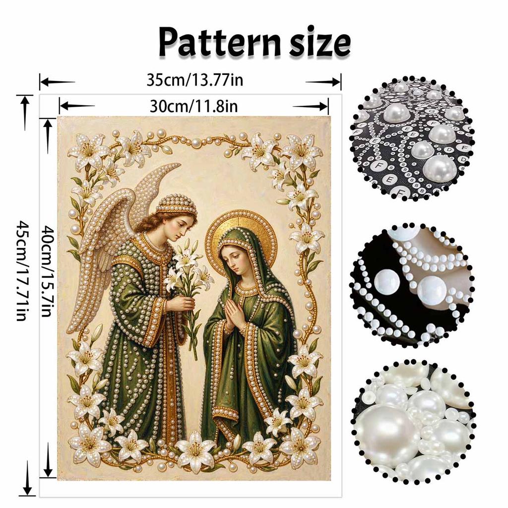 DIY 3D Pearl Diamond Painting Art Set Home Decor Angel And Mary Art Set Wall Art