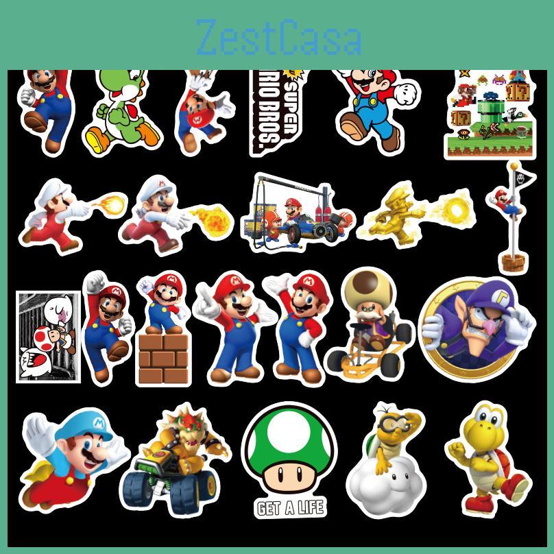 Mario 100pcs Super Bros Princess Kawaii Notes Stickers Laptop Bikes Waterproof