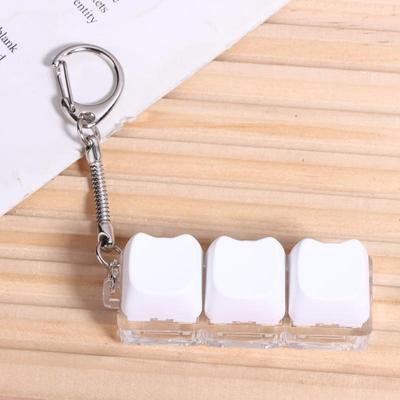 New 3 Keys Keyboard Anti-stress Toy Mechanical Keyboard Keycaps Keychain Decompression Keyring Gift Fingertip Key Cap Pendant