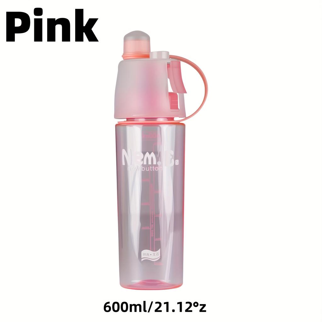 1/4 szt. Szczelne butelki na wodę 600 ml Butelka sportowa ze spryskiwaczem i znacznikiem czasu na zajęcia na świeżym powietrzu, fitness, przenośna butelka do picia