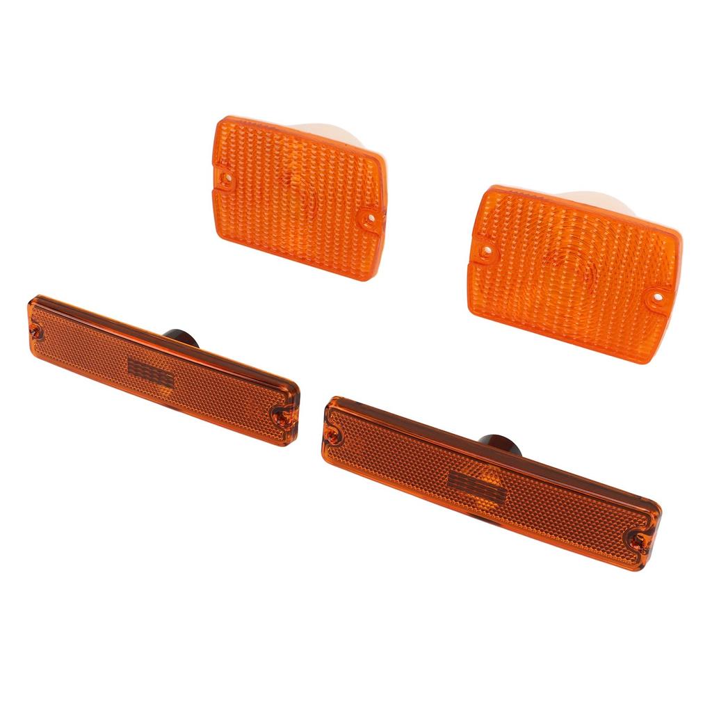 4PC Side Marker Light and Turn Signal Light Housings 56001378 Replacement for Jeep Wrangler YJ (Yellow)