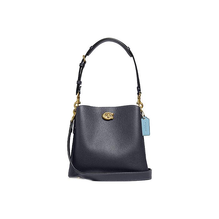 Coach Women's Blue/Purple Willow 24 Commuter Portable Pebbled Leather Shoulder Crossbody Tote Bag Medium Bags Deep- C3766-B4efh