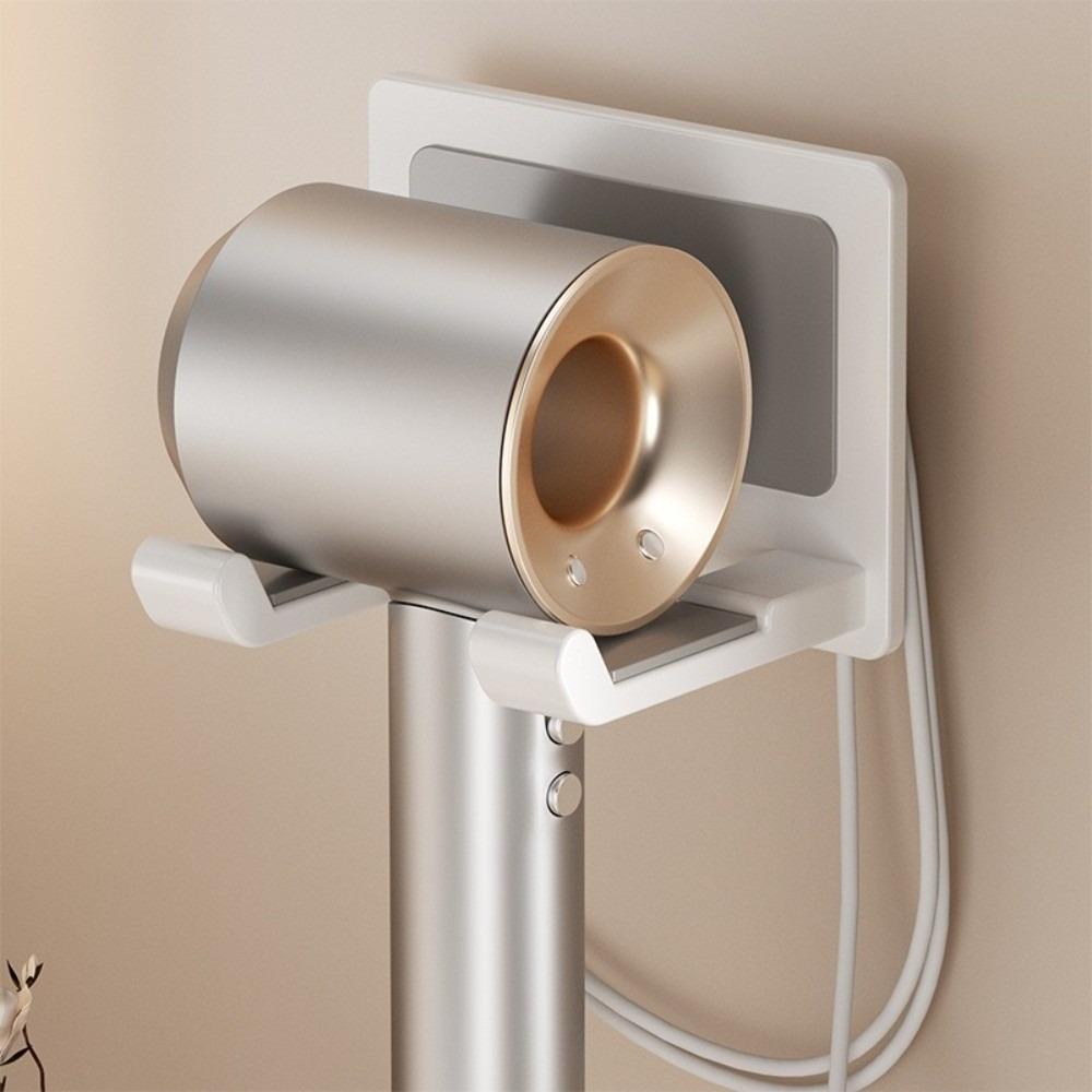 Wall Mounted Hair Dryer Holder with Non-Slip Pad air Dryer Storage Rack Dryer Hair Stand  Bathroom