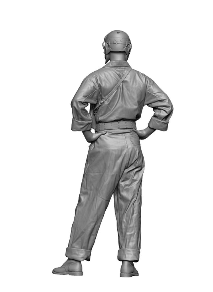 H3 Model 1/35 WWII American Tank Crewman Standing with Hands on Hips 3D Printer Kit HS35106 (Human)