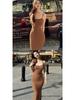 Women's Summer Sleeveless High-Waist Slim Fit Spaghetti Strap Maxi Dress