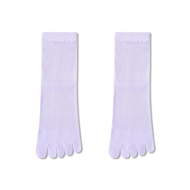 Women's Antibacterial Split-Toe Mid-Calf Socks - Breathable, Deodorant, Sweat-Absorbent Cotton for Summer