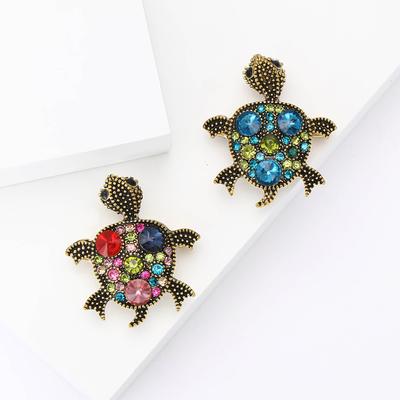 Mode Retro Legierung Strass Kleine Schildkröte Brosche Kreative Persönlichkeit Herren- Und Damenbekleidung Corsage Schmuck Pin