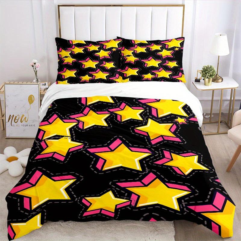 3pcs Star Pattern Bedding Set, Breathable and Soft, Suitable for All Seasons, Ideal for Home Use, Suitable for Bedroom Decor 21158
