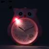 Cartoon Cute Owl Mute Scan Night Light Student Children Alarm Clock