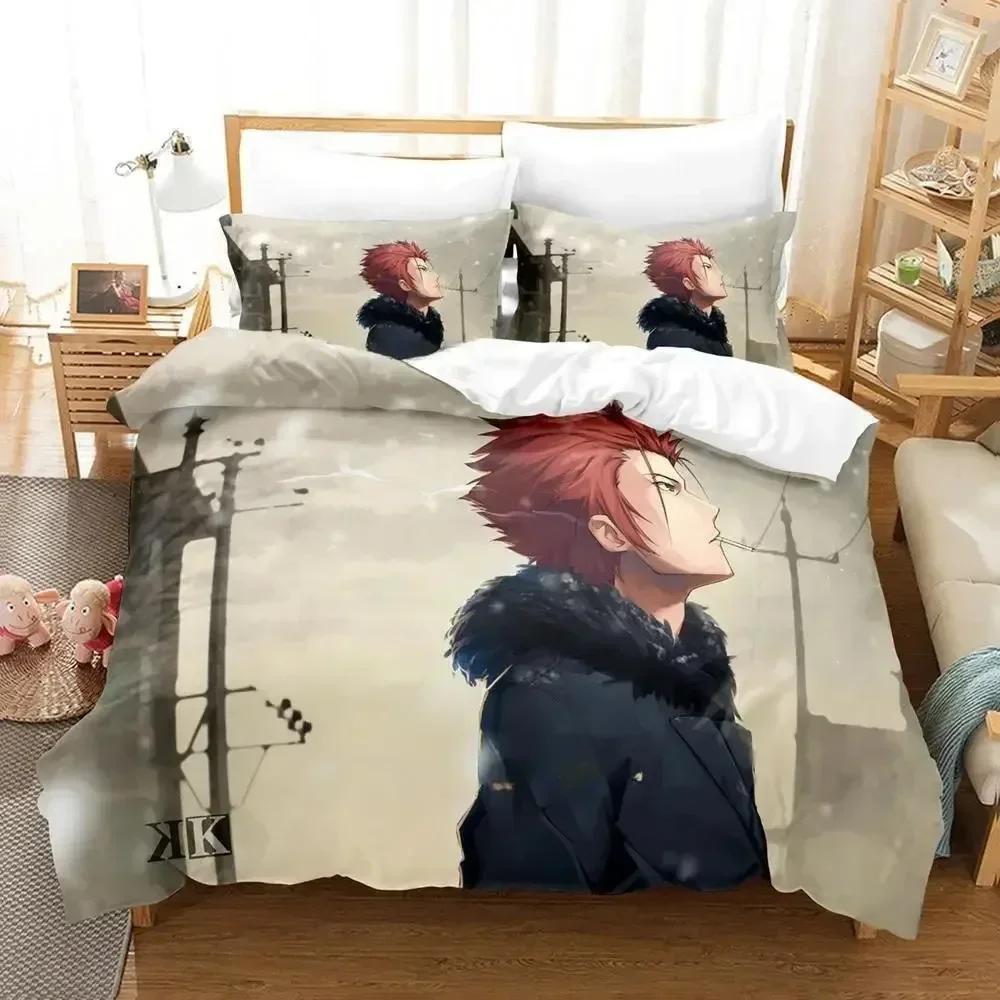 Anime K Project Mikoto Suoh No Blood! No Bone! No Ash! Bedding Set Single Twin Full Queen King Size Bed Set Adult Kid Bedroom