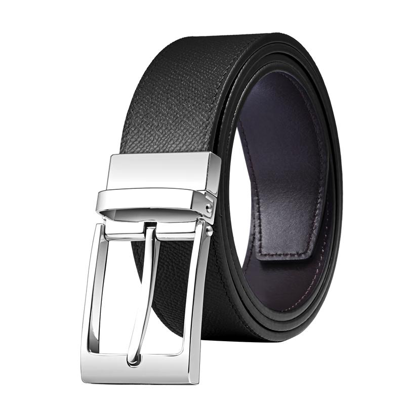 

Мужской ремень из натуральной кожи с пряжкой-булавкой из нержавеющей стали 120cm