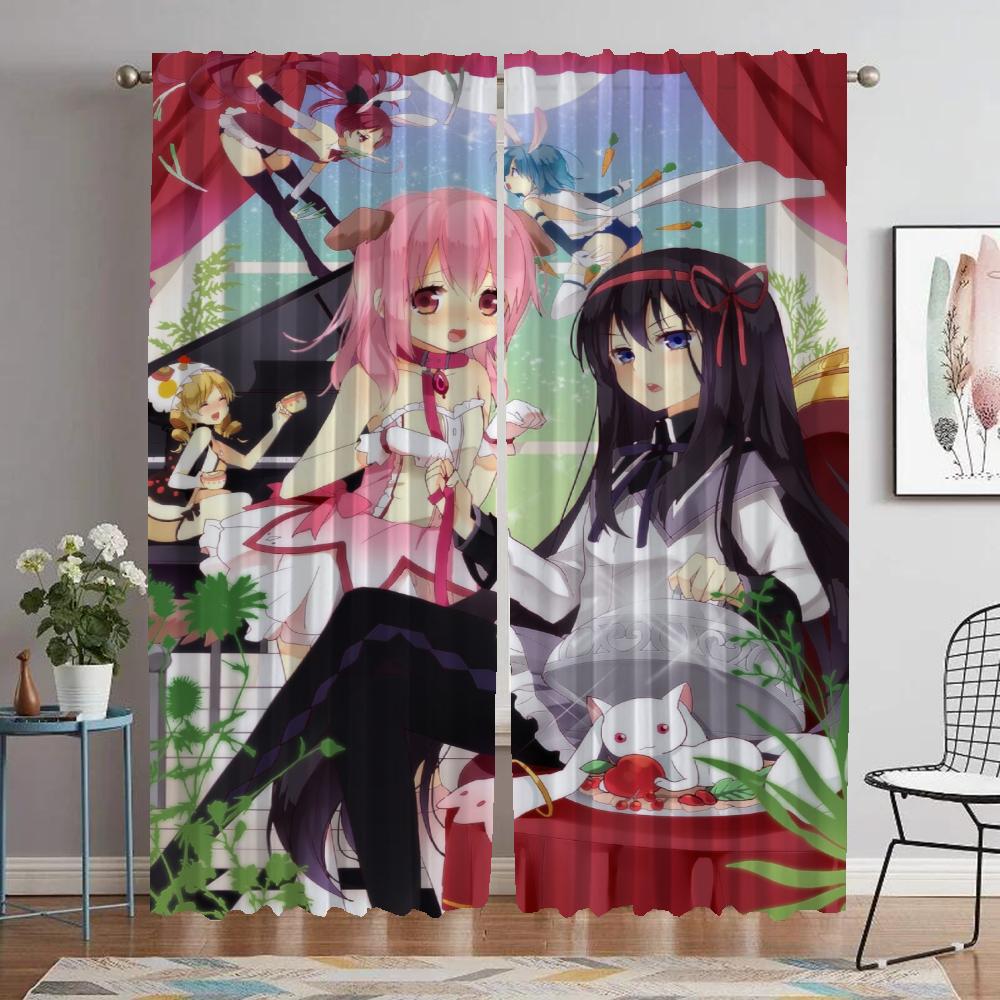 

Кухонные шторы для спальни Puella Magi Madoka Magica Halloween Decoration Современные шторы для гостиной 2 шт. Разделение для ребенка W50xH70cmx2pcs-CL