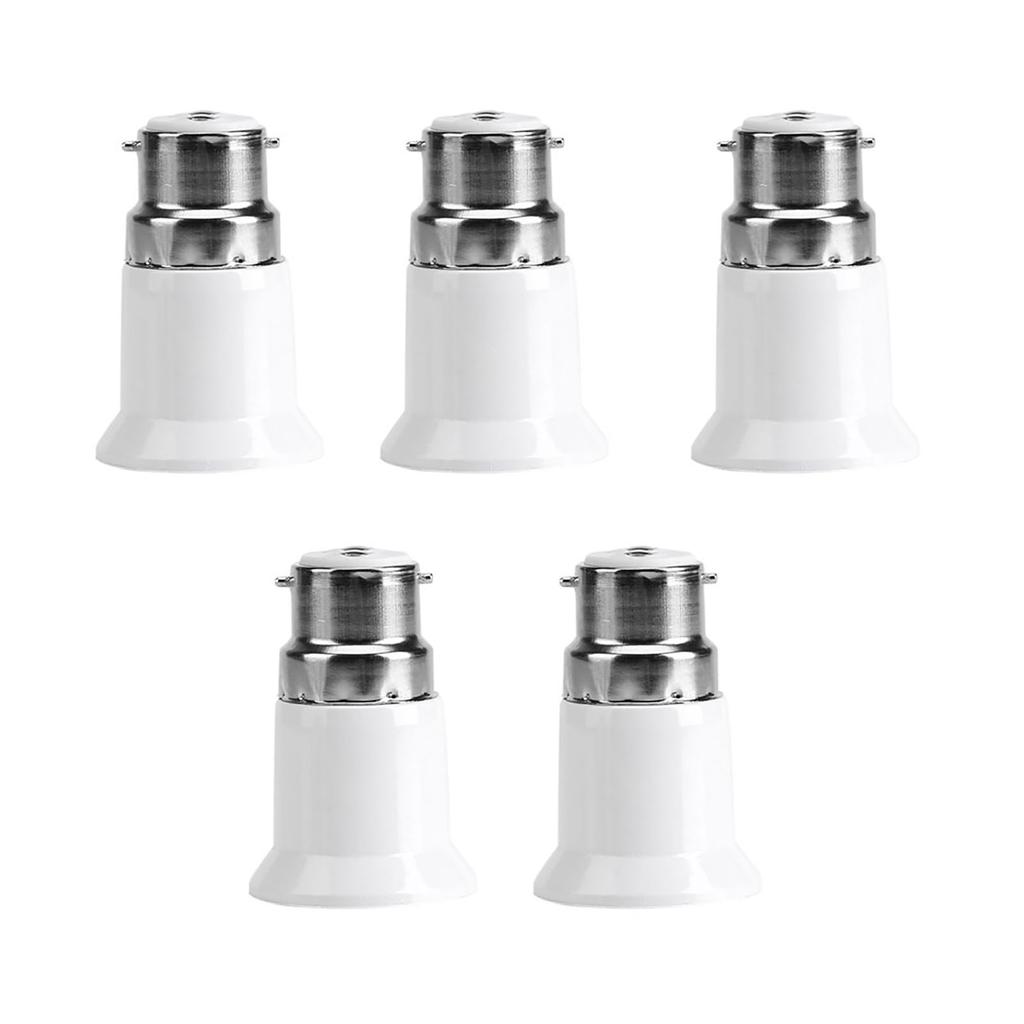 5pcs B22 Male to E27 Female Socket Base Bulb Adapter Converter Lamp Holders