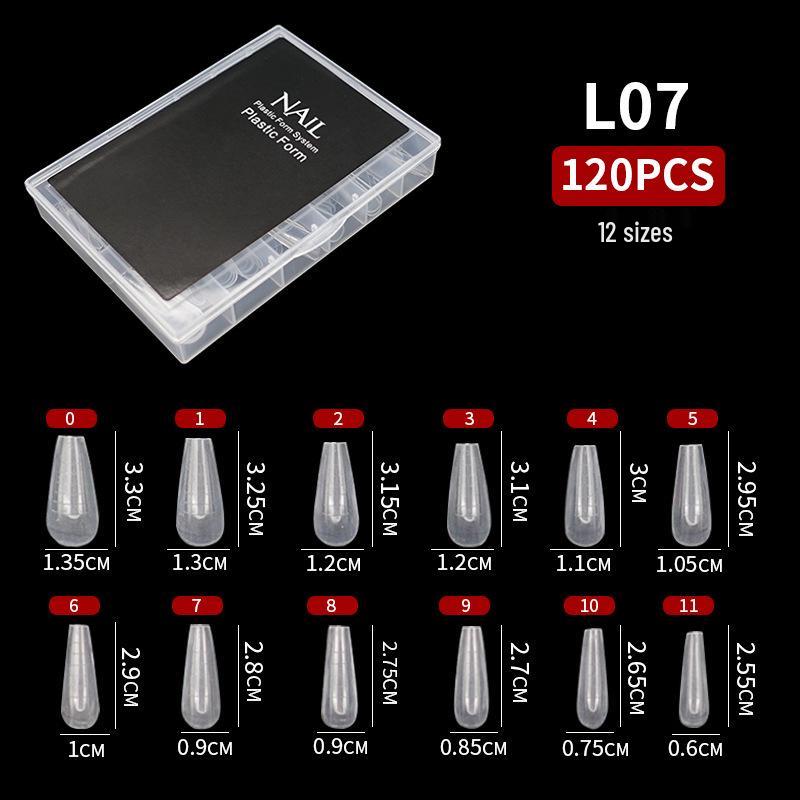 120-Piece Transparent Paperless Nail Art Holder for UV Gel Extension