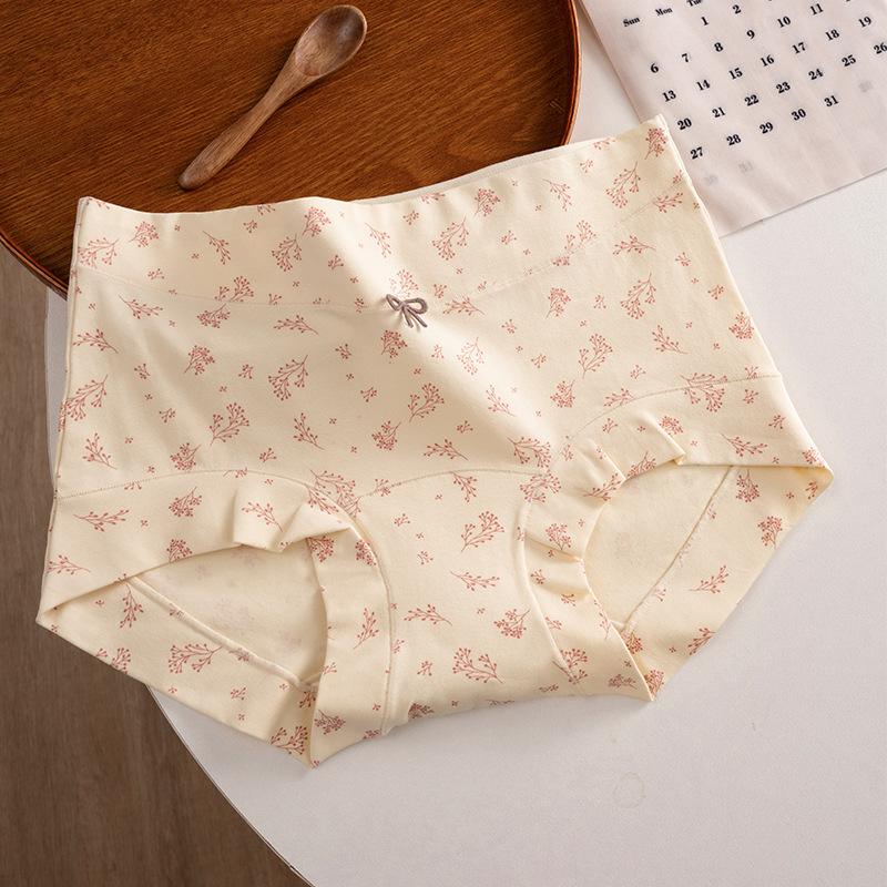 Ladies Spring and Autumn Flower Pack Hip Antibacterial Extended Flat Angle Underwear