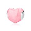 Silver Colour Metallic Pink Heart Charm Heart-shaped Beads Fit  Silve Original Bracelets Fashion DIY Woman Jewelry Making