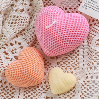 3D Grid Heart Silicone Candle Molds for DIY Handmade Aromath Wax Soaps Mousse Chocalete Cake Mould Home Decoration Tabel Crafts