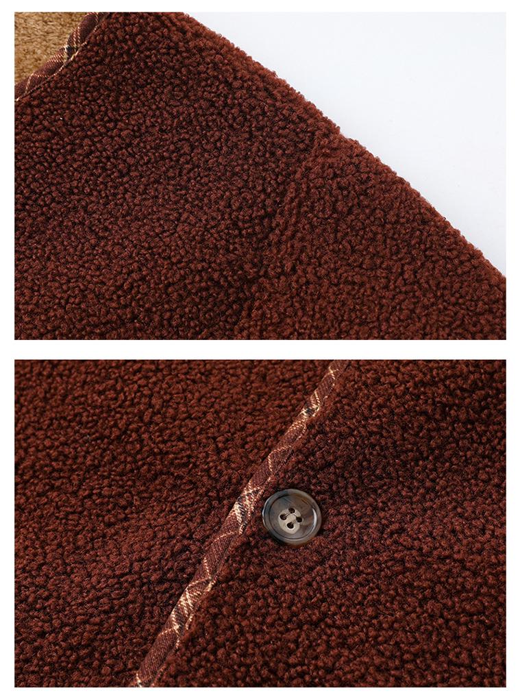 Autumn & Winter Women's Lambswool Leather-Fur Coat with Fleece, Short Style for Mid-to-Older Age
