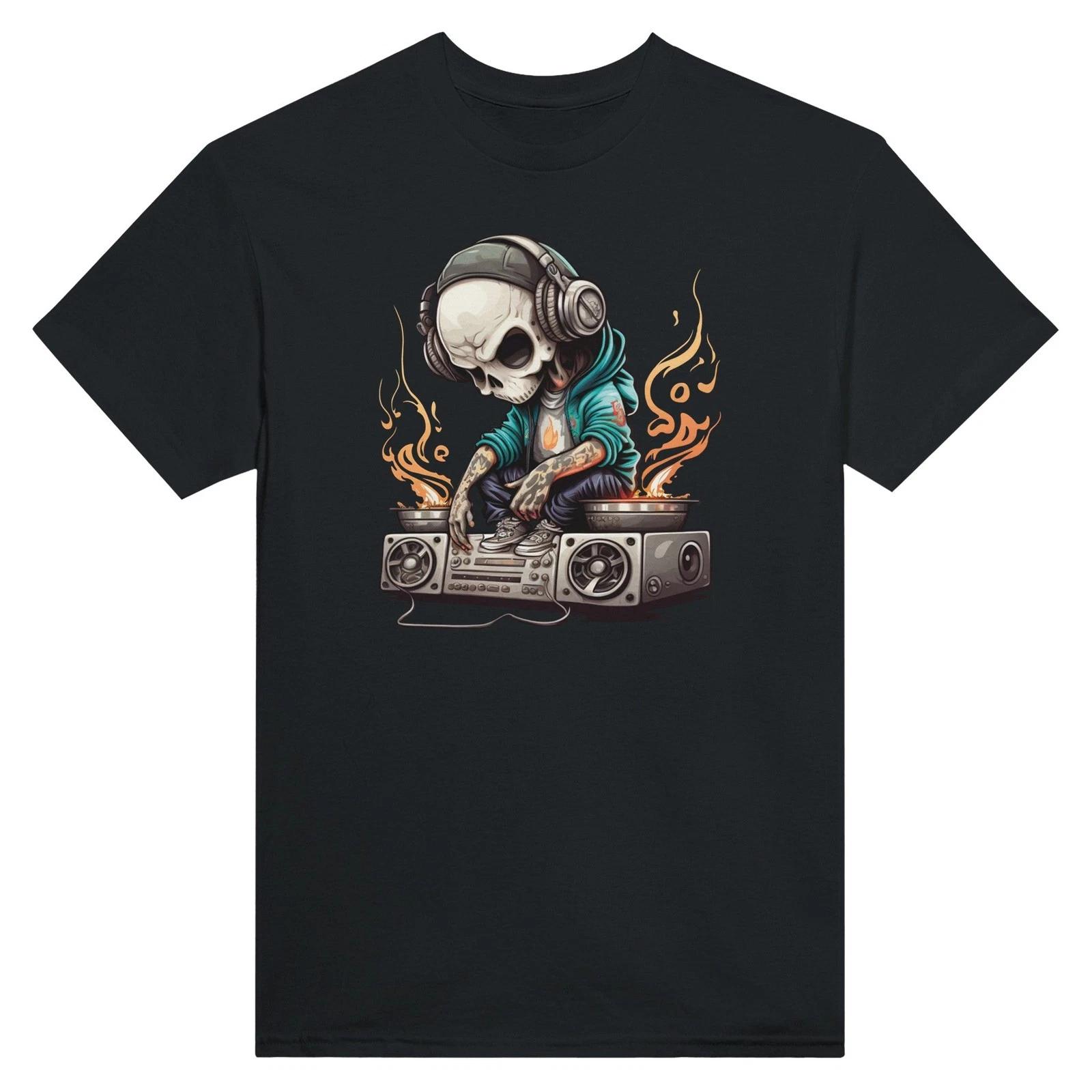 Skeleton DJ 100% Cotton T-Shirt - Durable Classic Fit XL