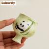 Handbemalte Panda Hochfuß-Teetasse Zen-Teeschale Teetassenset Teeprobe Meditationsbecher Jianzhan Meistertassen Teeservice Untertasse