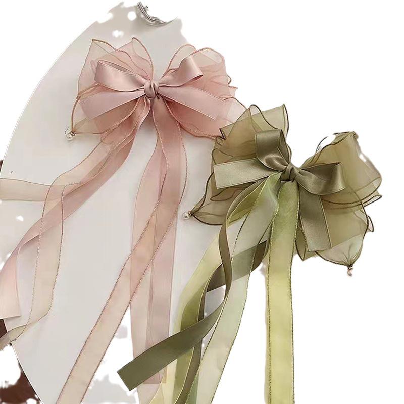 2025 Elegant Fairy Bow Hair Accessories: High-Grade Ponytail Ribbon Hairpin for Women