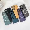 Magsafe Magnetic Plain Leather Case For Poco X7 Pro POCO X7 F6 Pro X6 Pro M6 Pro Poco C75  Cloth Wireless Charging Cover