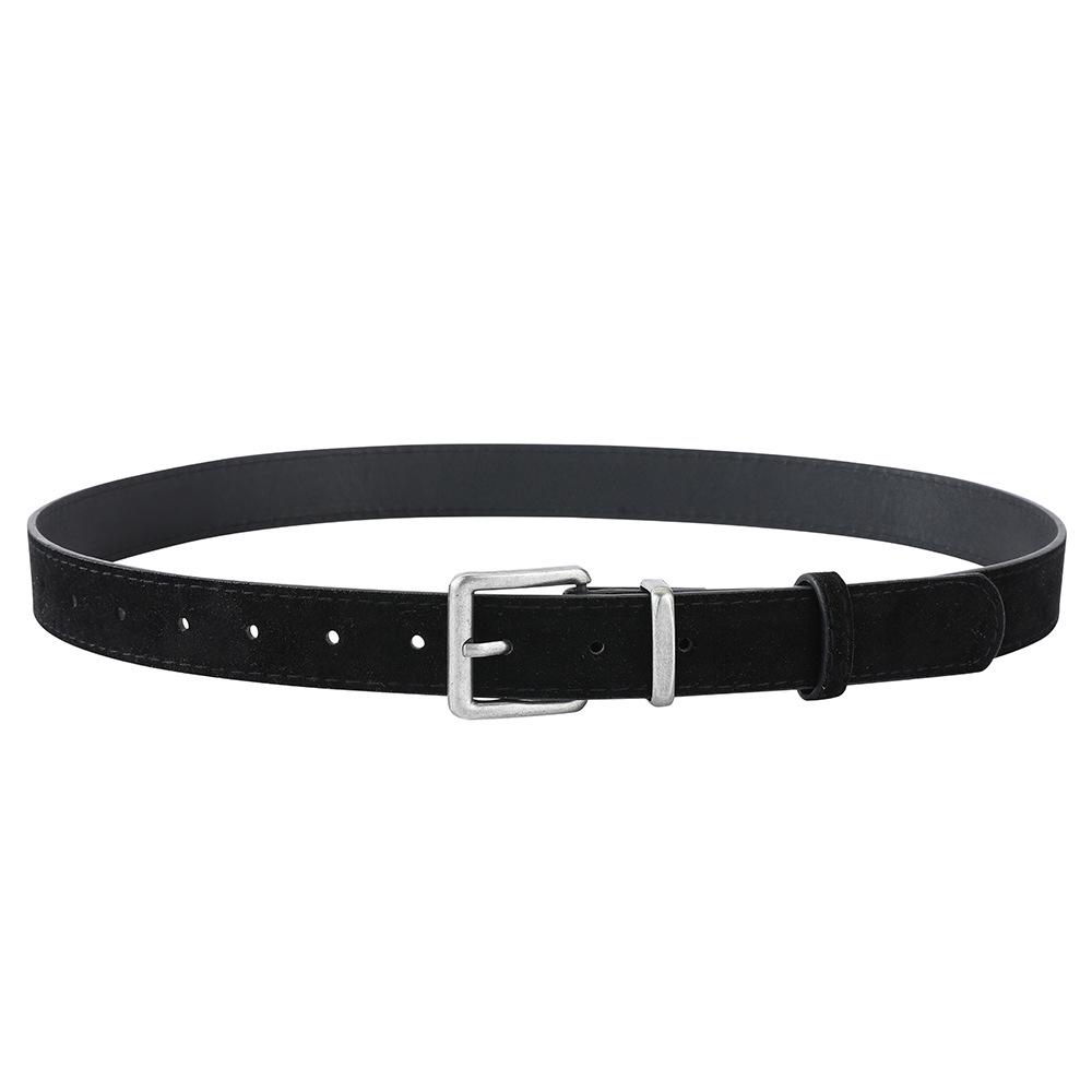 

Versatile Suede Faux Leather Women s Belt with Retro Silver Buckle, Perfect for Skirts and Jeans 3*105cm