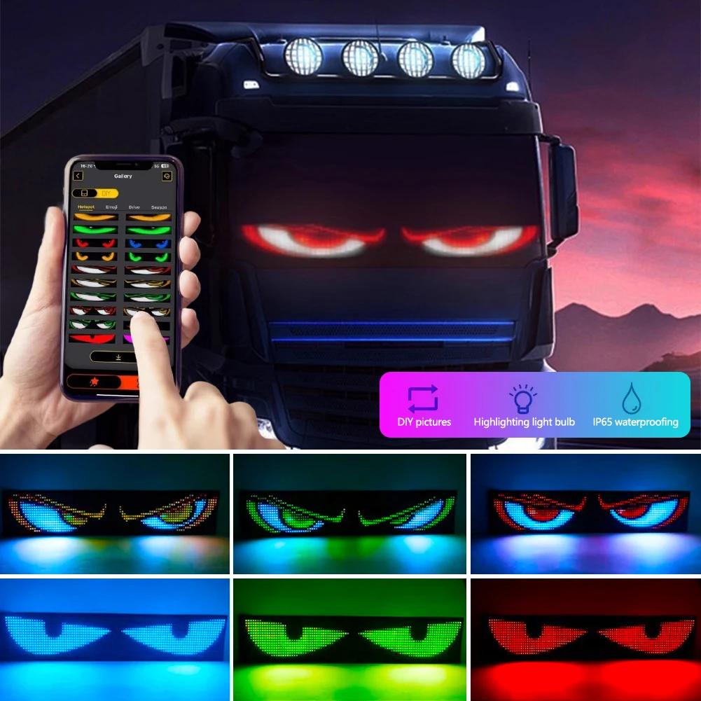 Devil Eyes Bluetooth App Control LED Car Sign Animation LED Matrix Pixel Panel DIY Programmable LED Panel Flexible Display Light