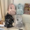 Schoolbag Korean version ins High value sweet pentagram transparent ears backpack for junior high school students large capacity class backpack