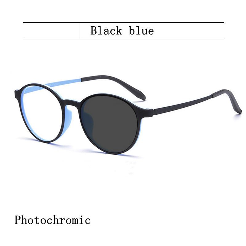Ultralight Rubber Titanium Round Photochromic Anti Blue Light Reading Glasses For Man Woman Presbyopic Glasses Diopter +0 To 600