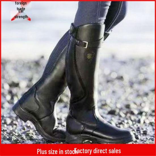Damen Leder Stiefel Herbst/Winter 2021 Mittelhoch Rund Zehen