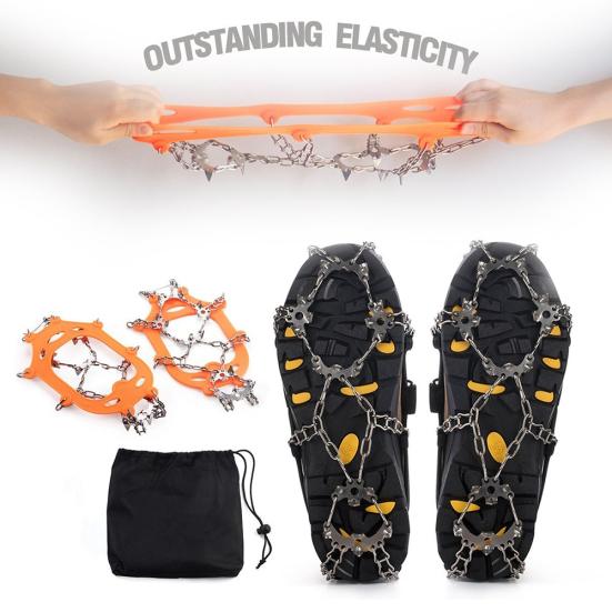 1 Pair 13 Teeth Ice Snow Grips Crampon Winter Hiking Climbing Shoes Cleats